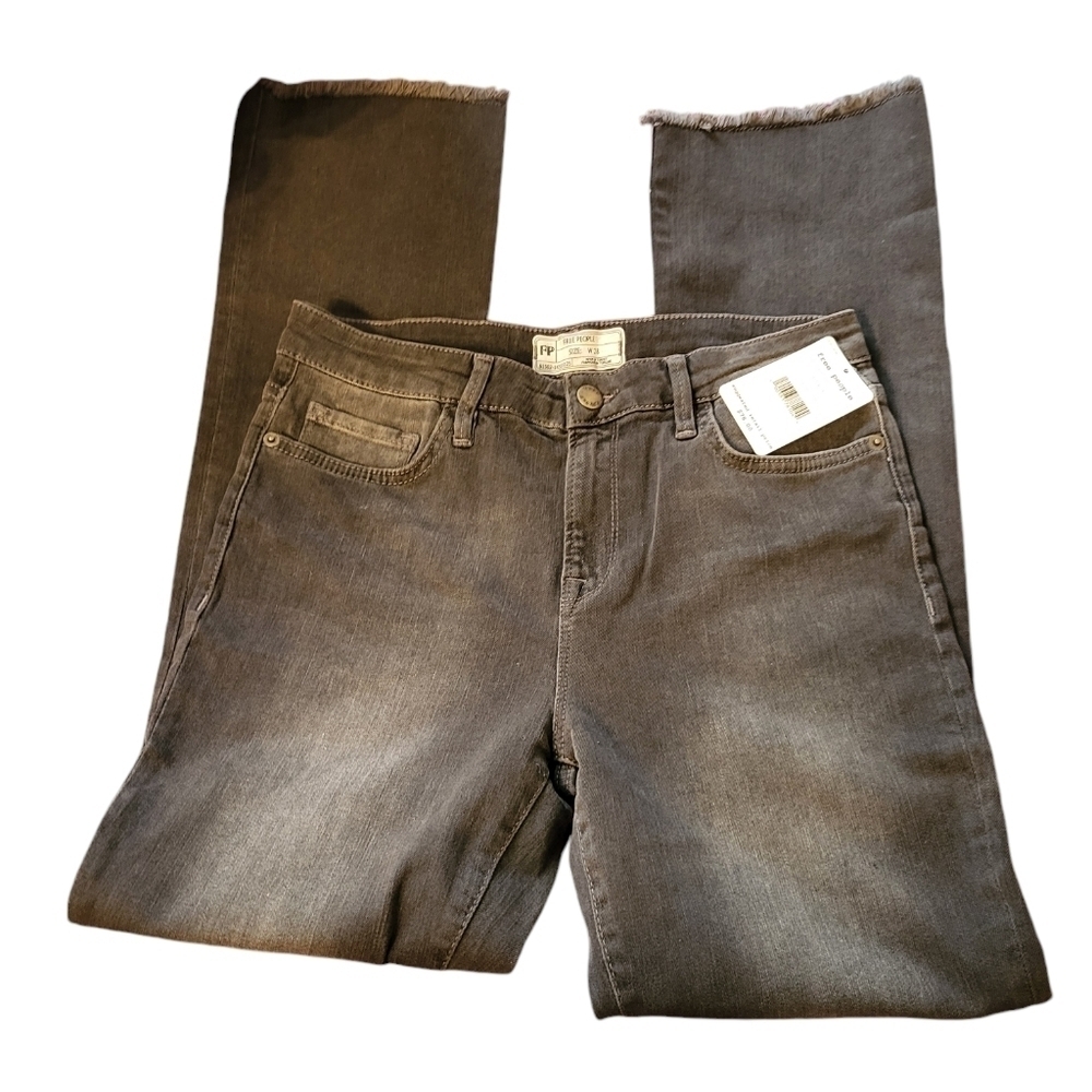 NWT Free People size 28 Black raw hem